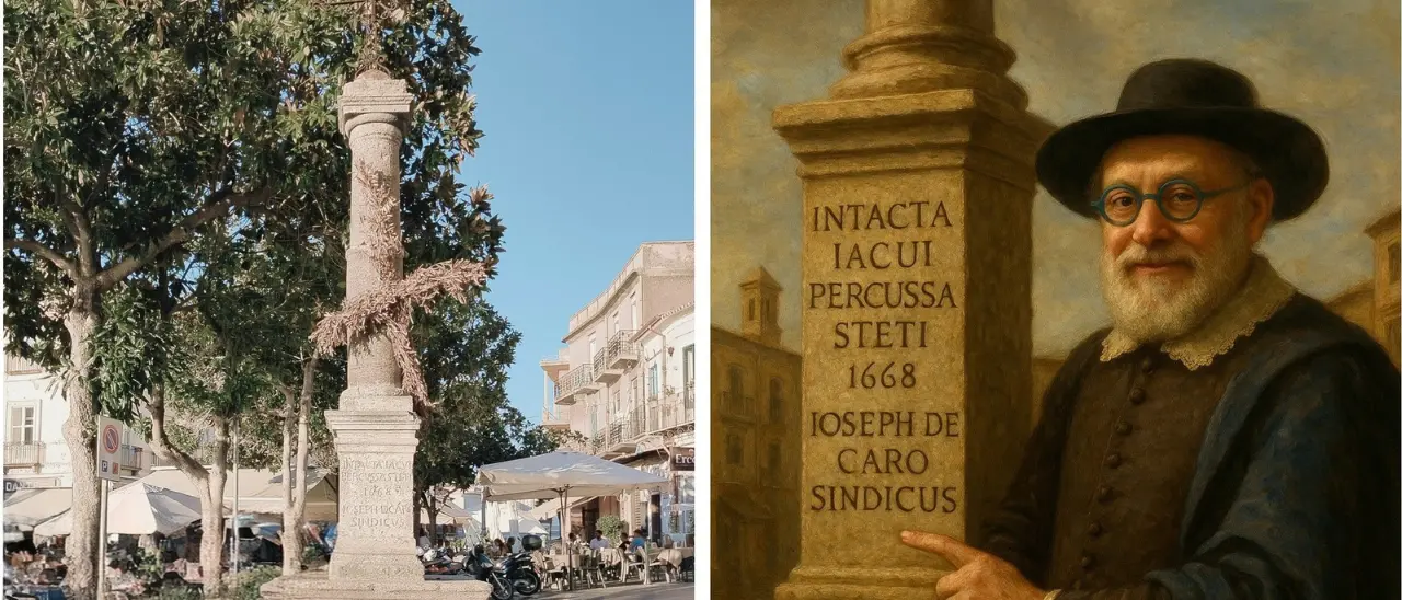 Pizzo, sulla colonna di piazza della Repubblica un\u00A0messaggio di resilienza che attraversa i secoli\n