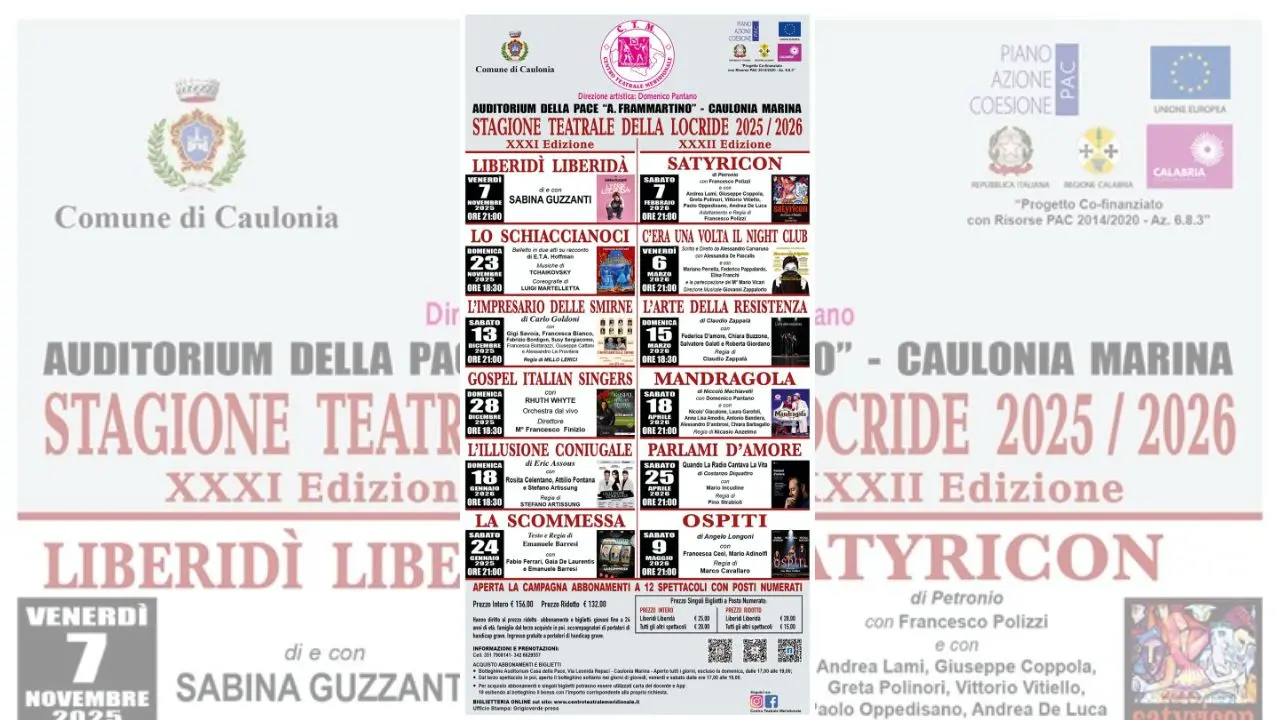 A Caulonia al via la quarta stagione teatrale all’Auditorium “Casa della Pace Angelo Frammartino”