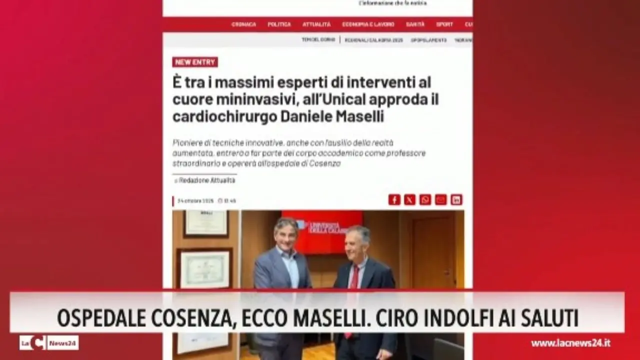 Ospedale Cosenza, ecco Maselli. Ciro Indolfi ai saluti