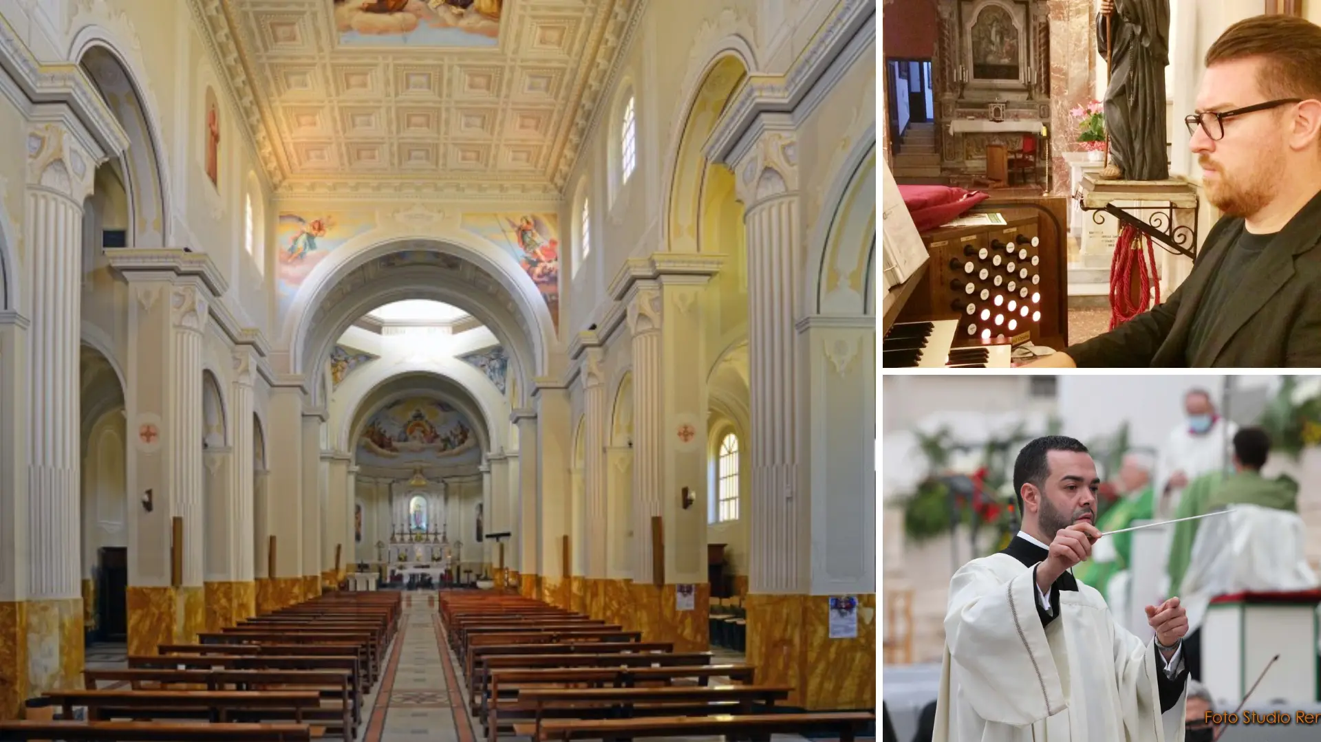 <p>La chiesa di Santa Maria di Portosalvo e i maestri Salvatore Trifiletti e don Fabio Massimillo</p>\\n