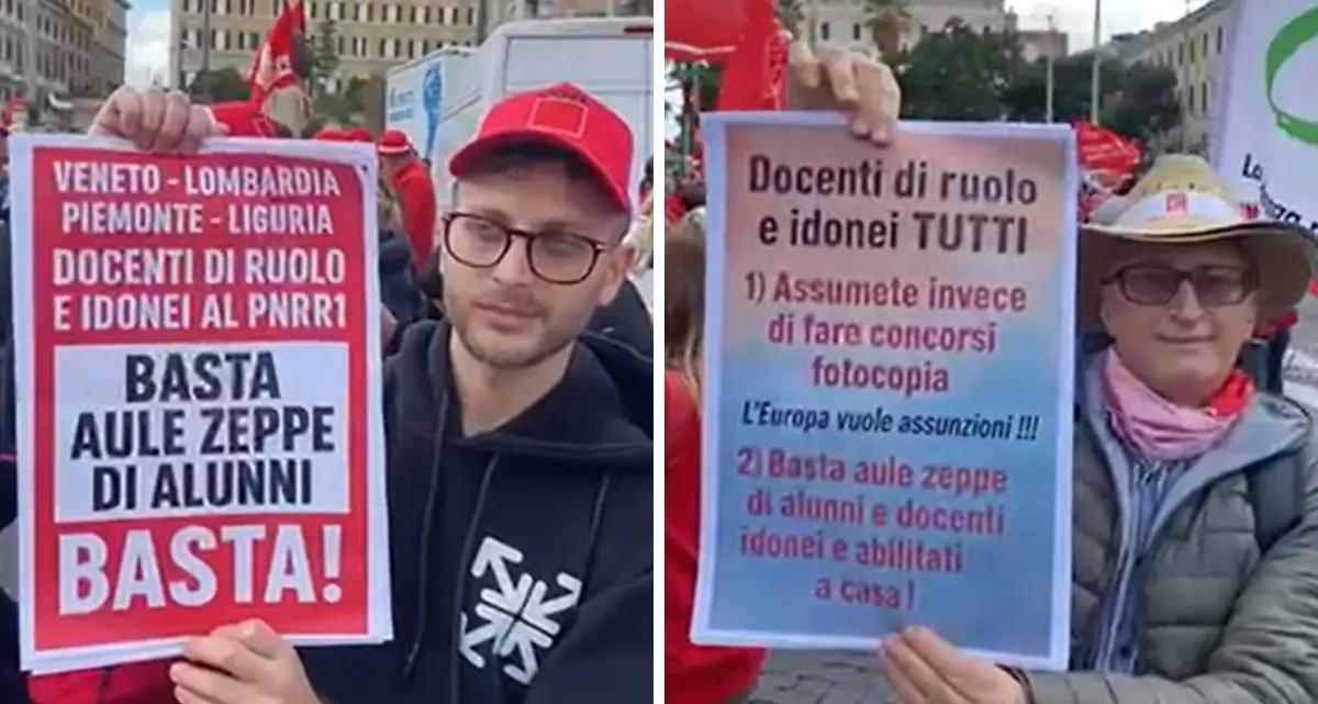 L'onda della scuola in piazza a Roma,\u00A0oltre 5mila docenti contro i tagli di\u00A0Meloni: «Istruzione in ginocchio»\n