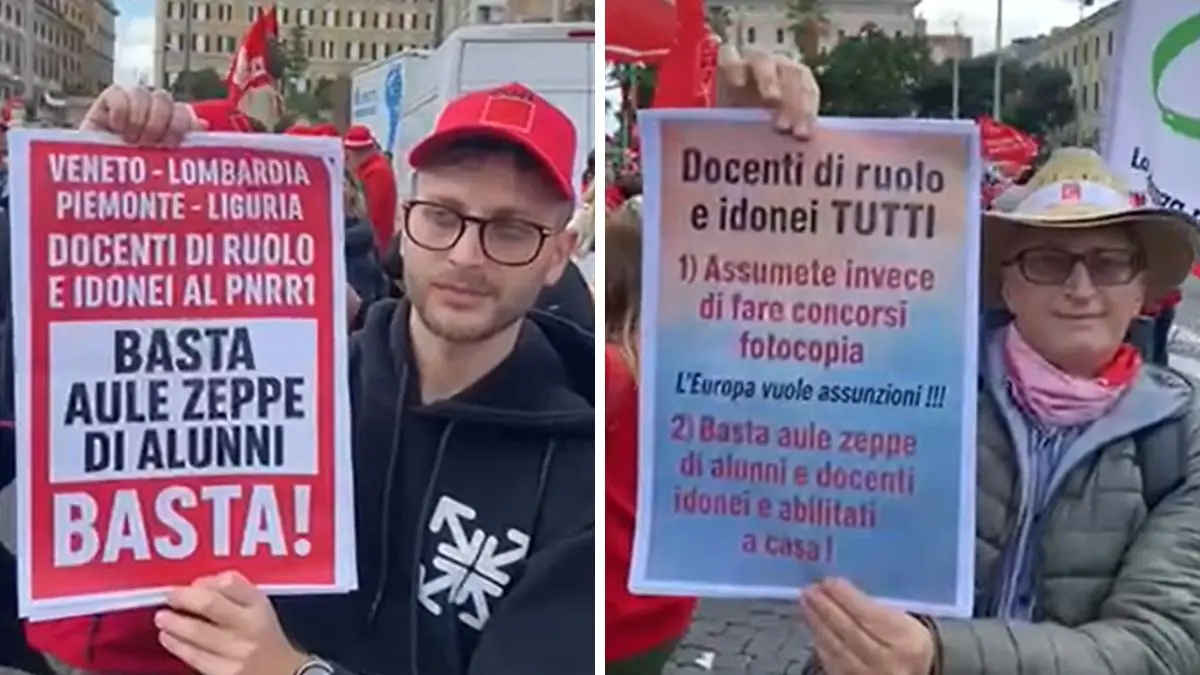 L'onda della scuola in piazza a Roma,\u00A0oltre 5mila docenti contro i tagli di\u00A0Meloni: «Istruzione in ginocchio»\n