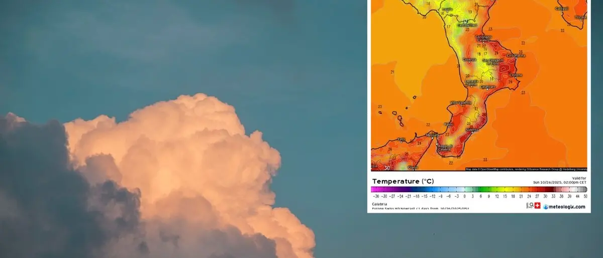 In Calabria la fine di ottobre si veste da agosto: domenica a 29 gradi ma domani arriva il crollo termico\n