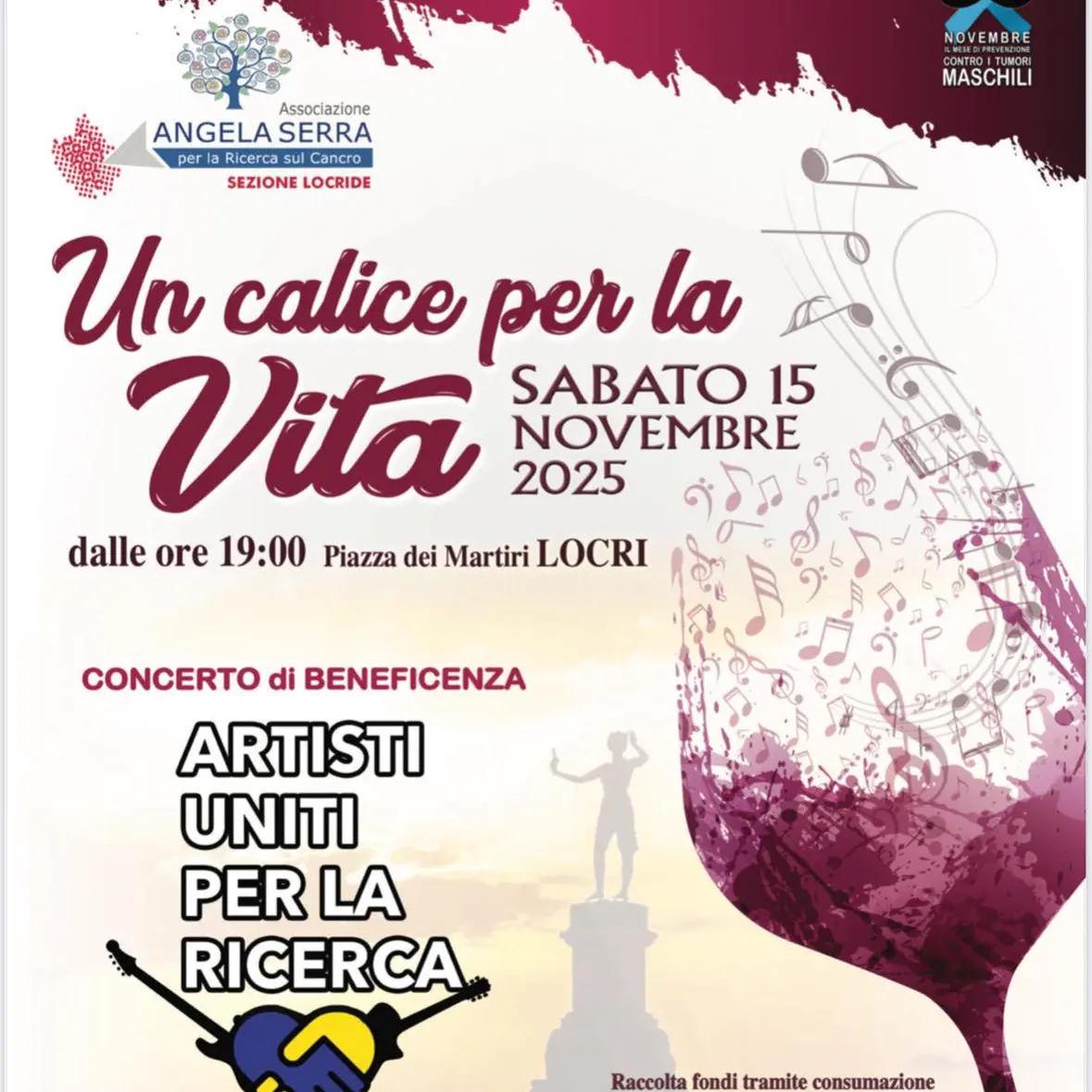 A Locri\u00A0il 14 novembre la terza edizione di “Un calice per la vita”\n