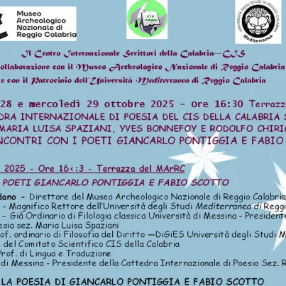 Reggio, due eventi di letteratura e poesia con gli scrittori Giancarlo Pontiggia e Fabio Scotto\n