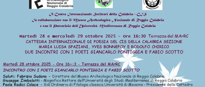 Reggio, due eventi di letteratura e poesia con gli scrittori Giancarlo Pontiggia e Fabio Scotto\n