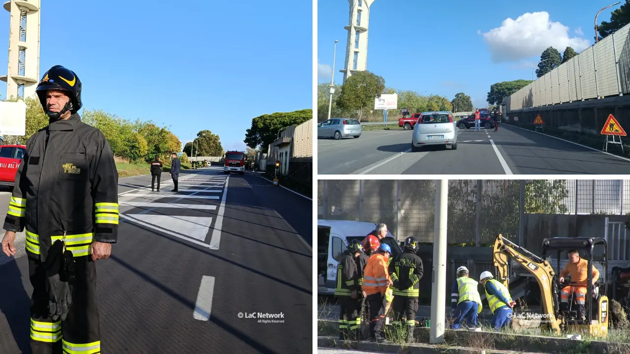 Vibo Valentia, fuga di gas durante lavori di scavo: chiusa la Sp17 ed evacuata la zona industriale