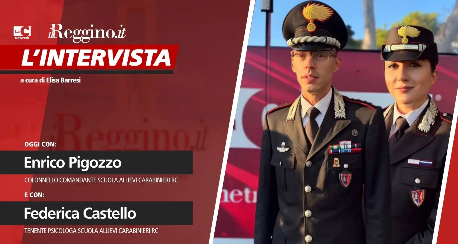 Il colonnello Pigozzo e la tenente Castello raccontano la missione formativa dei Carabinieri di domani\n