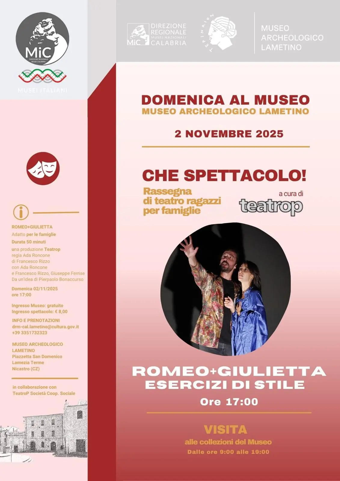 La poetica di Shakespeare giunge a Lamezia Terme con “Romeo + Giulietta. Esercizi di stile”\u00A0\n