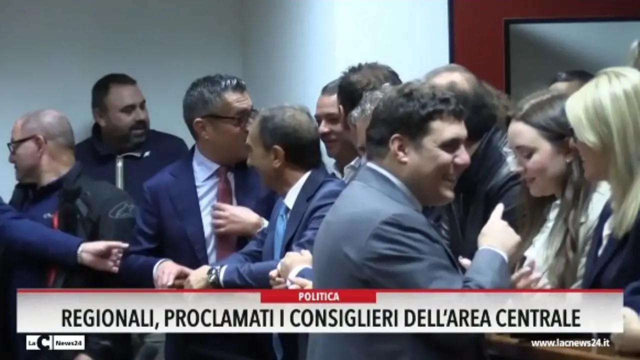 Regionali, proclamati i consiglieri dell'area centrale