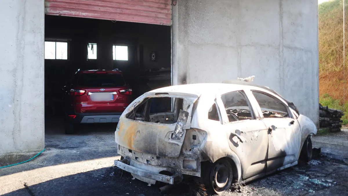 <p>L'auto e il garage presi di mira a casa Artusa nel 2019</p>\\n