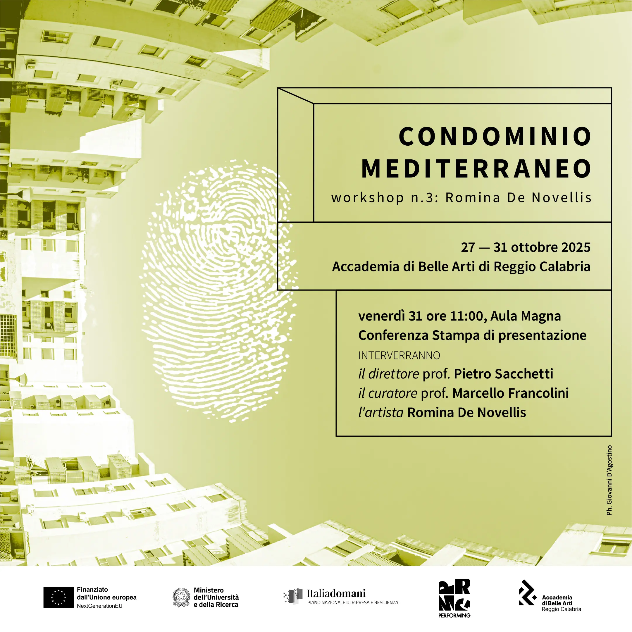 Reggio, all’Accademia di Belle Arti\u00A0il terzo workshop del progetto “Condominio Mediterraneo”\u00A0\n