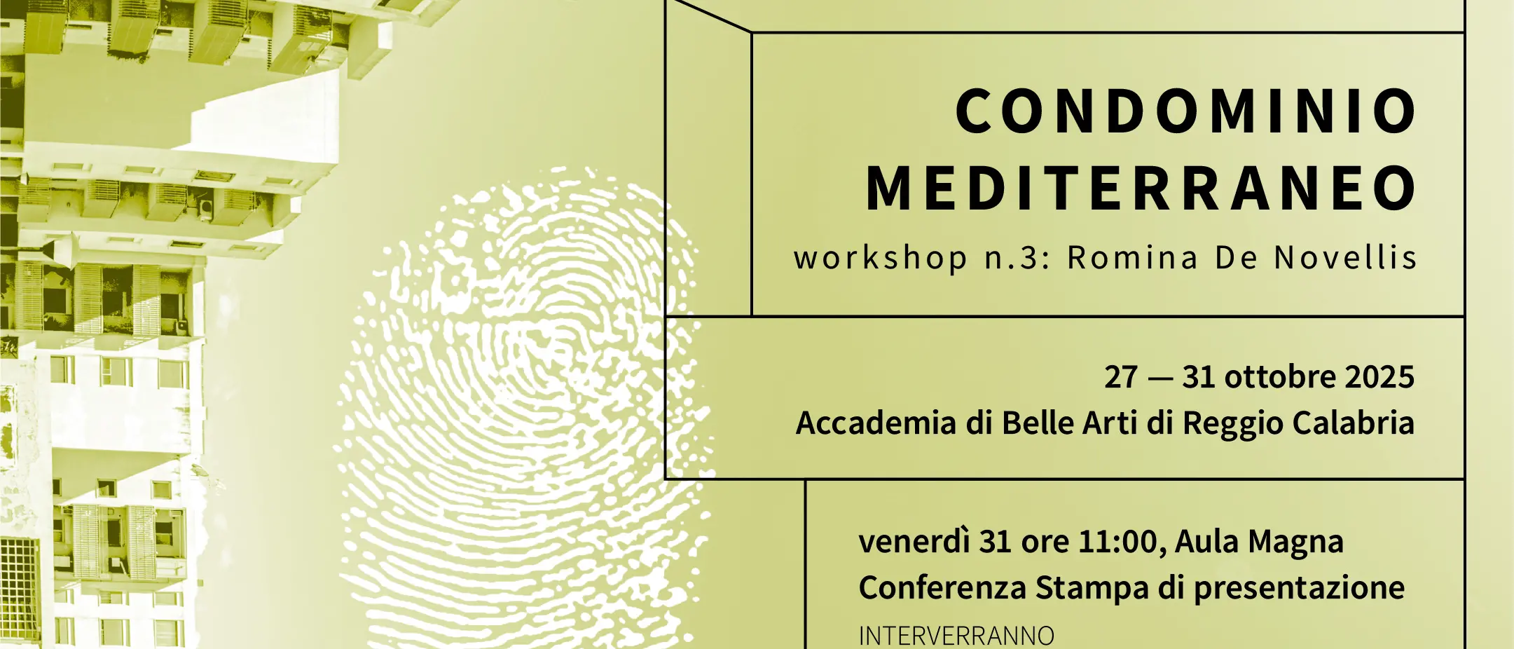 Reggio, all’Accademia di Belle Arti\u00A0il terzo workshop del progetto “Condominio Mediterraneo”\u00A0\n