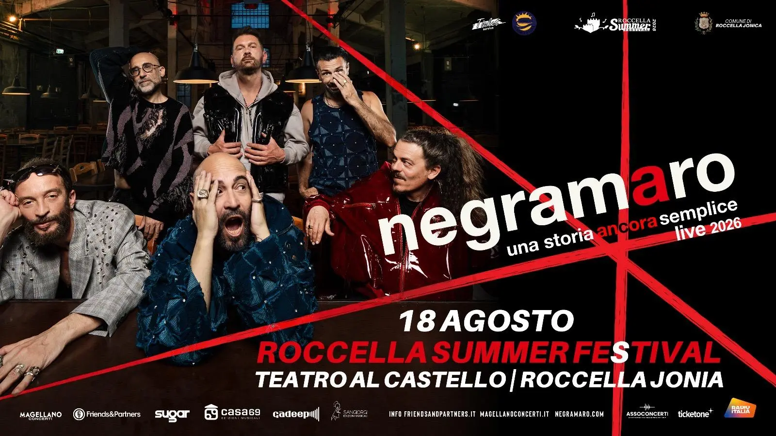 I Negramaro in Calabria: il nuovo tour “Una storia ancora semplice” fa tappa al Roccella Summer Festival\n