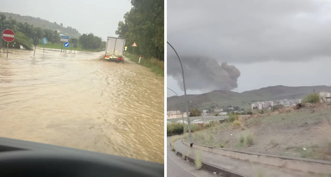 Il maltempo sferza la Calabria, nubifragi tra Catanzaro e Crotone. E un fulmine provoca un incendio a Germaneto\n