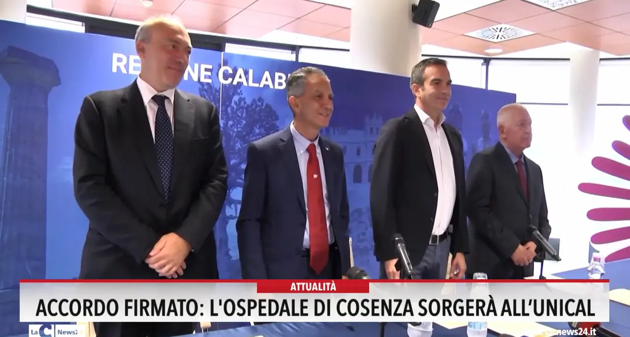 Accordo firmato, l'Ospedale di Cosenza sorgerà all'Unical