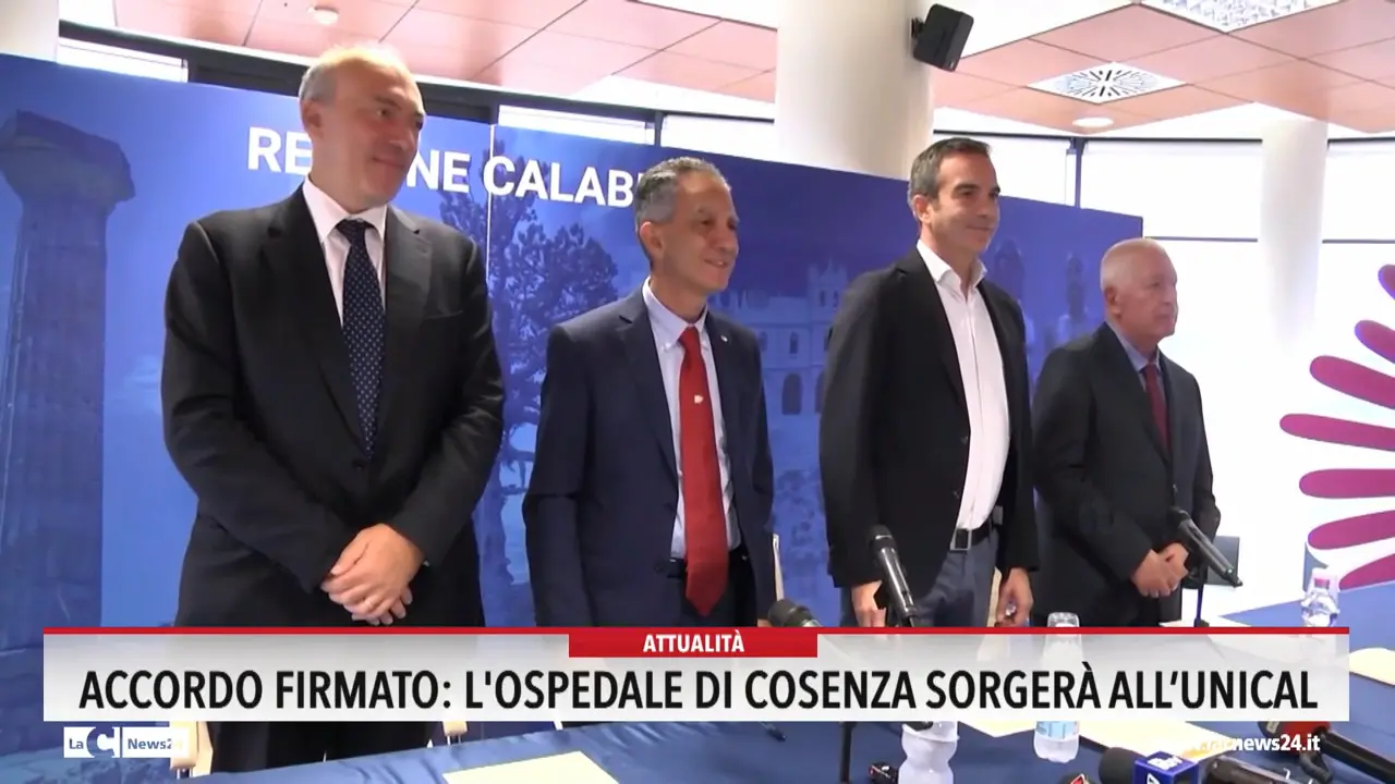 Accordo firmato, l'Ospedale di Cosenza sorgerà all'Unical