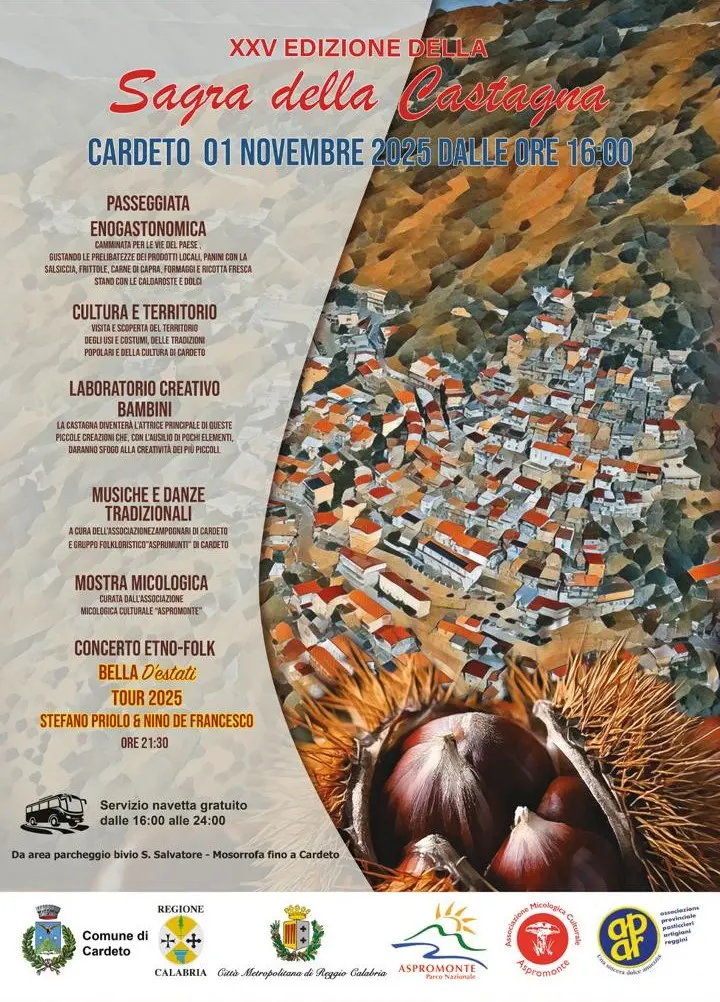 Cardeto celebra la XXV edizione della Sagra della Castagna\n