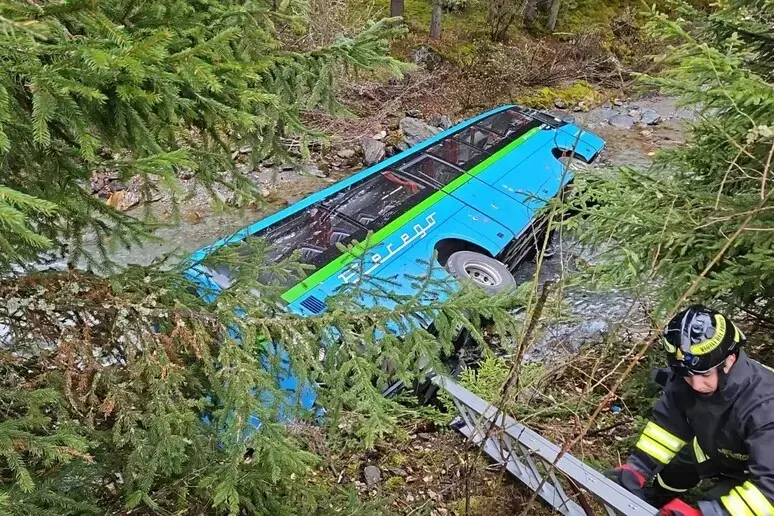 Scuolabus esce di strada e finisce in torrente, cinque\u00A0feriti\n