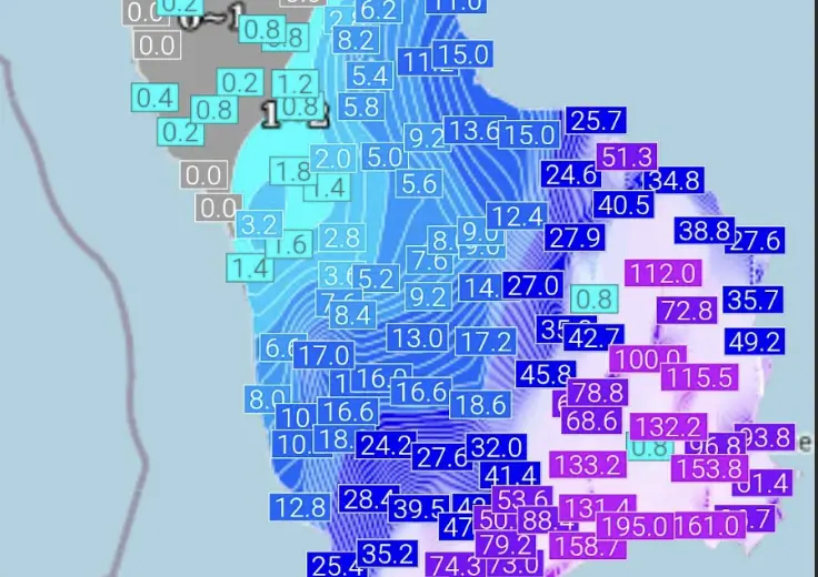 Calabria Jonica, un diluvio record: quasi 200 millimetri di pioggia in poche ore