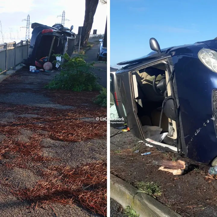 Vibo, spaventoso incidente all'alba: auto si ribalta, feriti quattro giovani