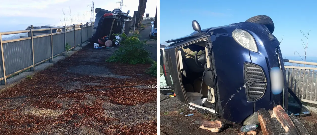 Incidente a Vibo, auto si ribalta all’alba su Viale della Pace: quattro giovani feriti, poteva finire in tragedia\n