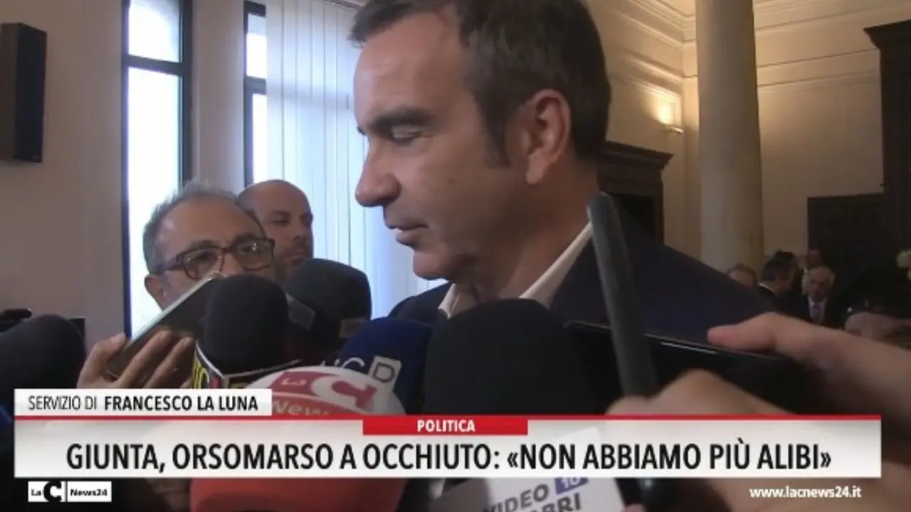 Giunta, Orsomarso a Occhiuto: «Non abbiamo piu alibi»