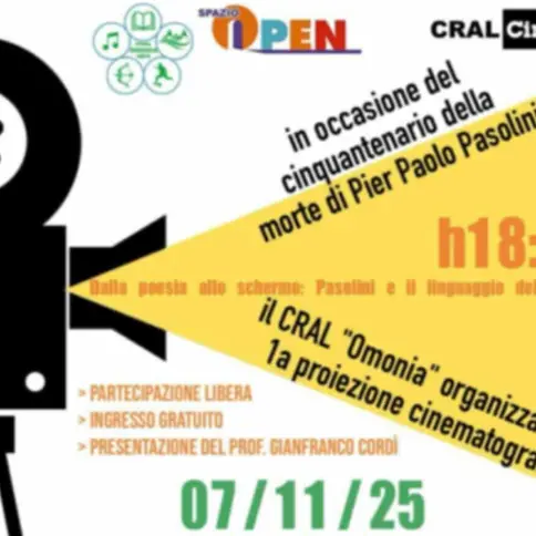 Reggio, il CRAL “Omonia” organizza il convegno: “Dalla poesia allo schermo: Pasolini e il linguaggio del cinema”\n