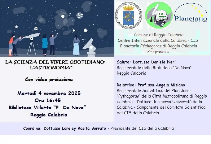 Reggio,\u00A0Angela Misiano racconta “La scienza del vivere quotidiano: l'Astronomia”\n