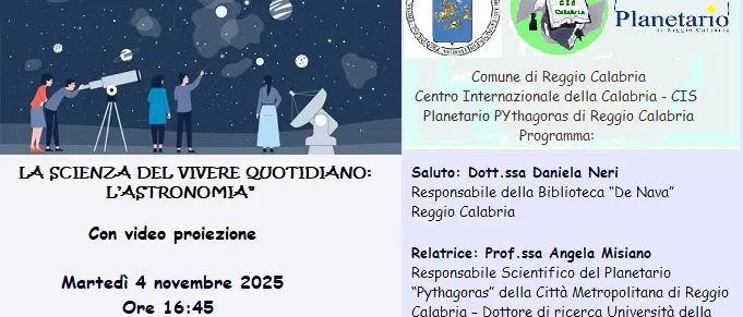 Reggio,\u00A0Angela Misiano racconta “La scienza del vivere quotidiano: l'Astronomia”\n