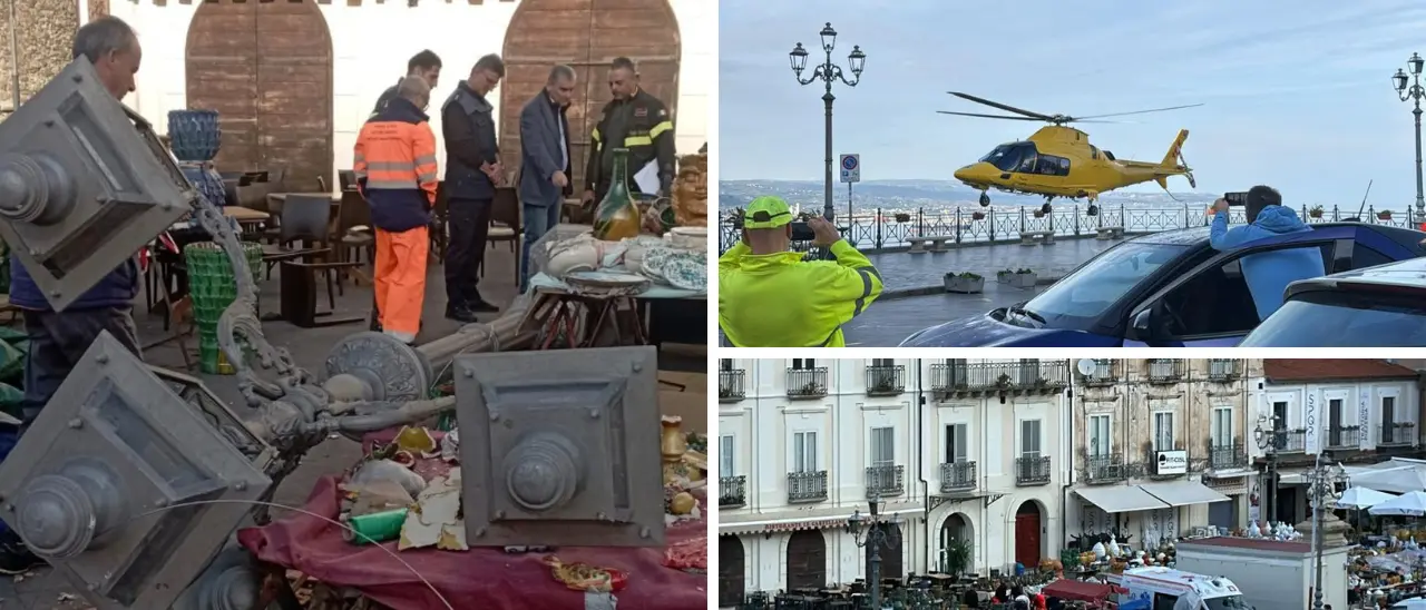 Tragedia sfiorata a Pizzo, lampione cade e ferisce uomo alla testa: trasferito d’urgenza in elisoccorso in ospedale