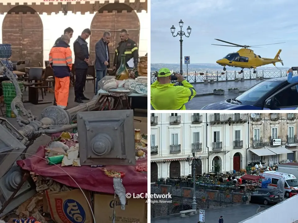 Tragedia sfiorata a Pizzo, lampione cade e ferisce uomo alla testa: trasferito d’urgenza in elisoccorso in ospedale