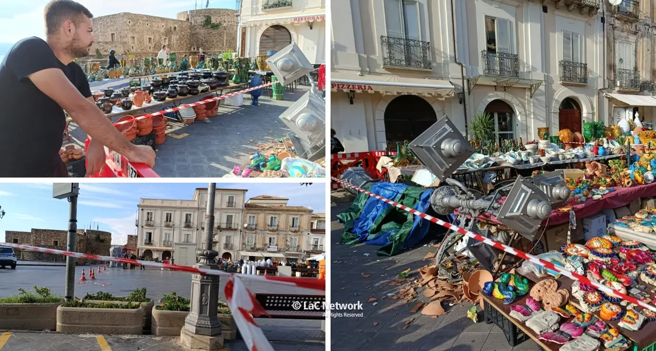 «Ho sentito un colpo, poi il sangue e le urla»: lampione si abbatte sulla testa di un artigiano a Pizzo, le testimonianze\n