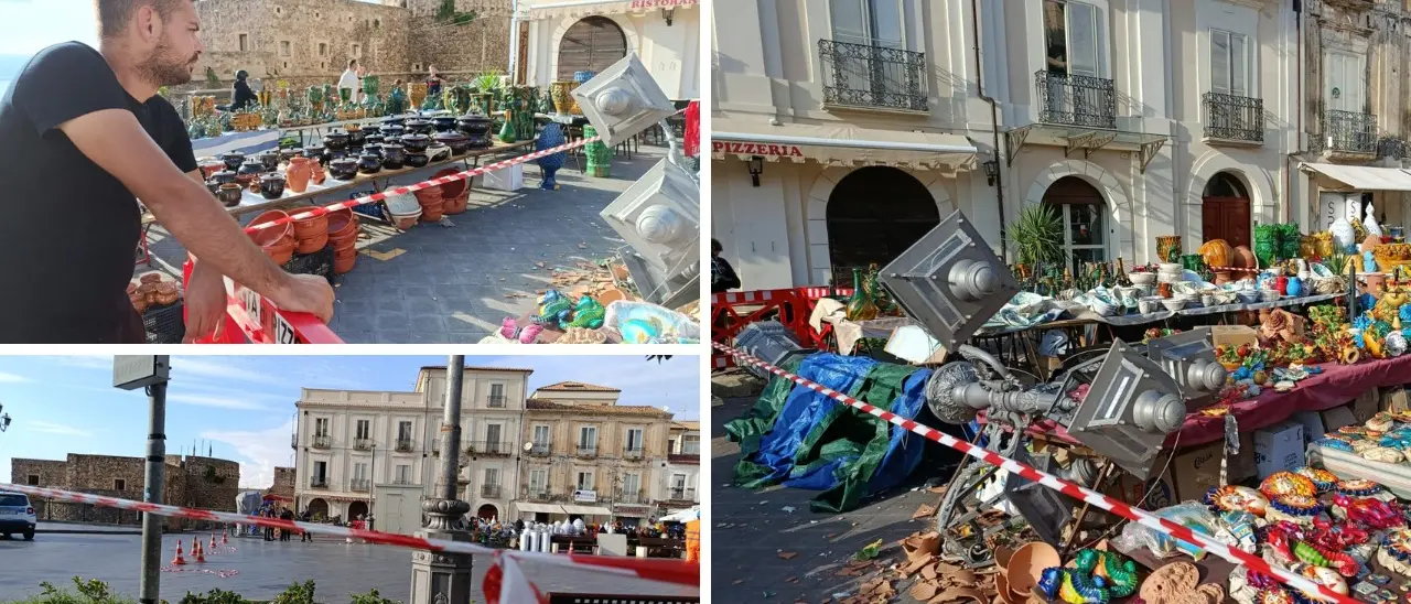 «Ho sentito un colpo, poi il sangue e le urla»: lampione si abbatte sulla testa di un artigiano a Pizzo, le testimonianze\n