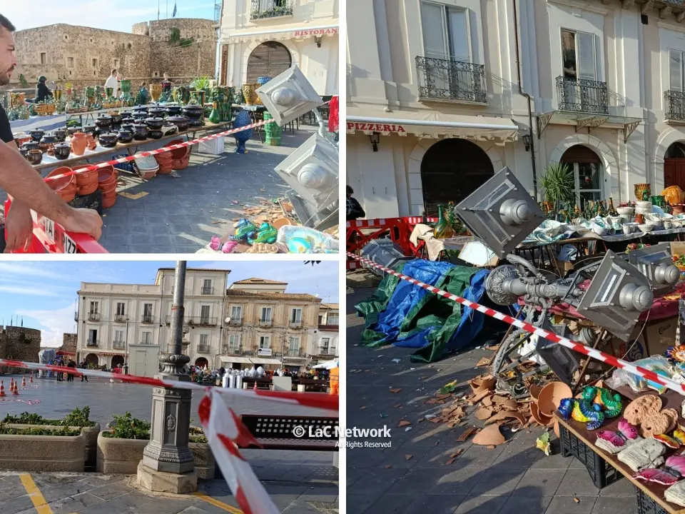 «Ho sentito un colpo, poi il sangue e le urla»: lampione si abbatte sulla testa di un artigiano a Pizzo, le testimonianze