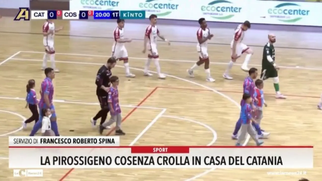 La Pirossigeno Cosenza crolla in casa del Catania