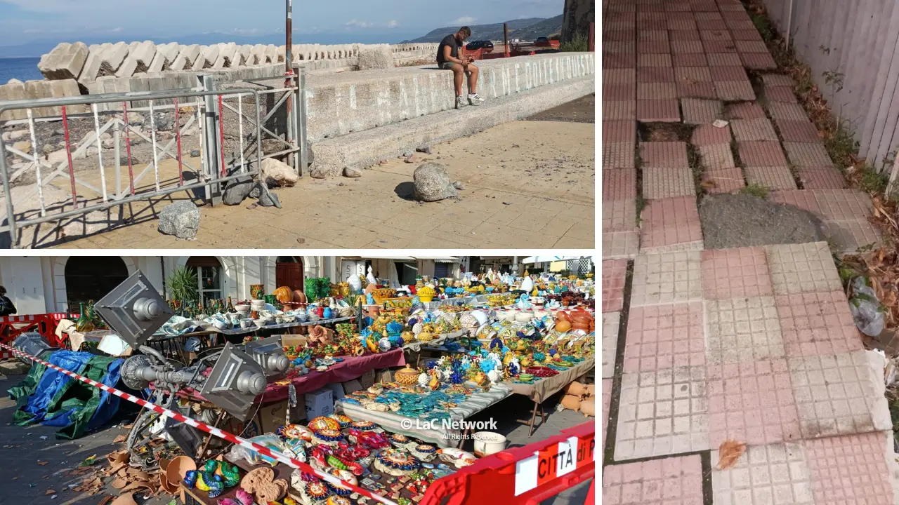 Quel lampione caduto dove due giorni prima c’erano centinaia di persone: a Pizzo altri pericoli sono in agguato