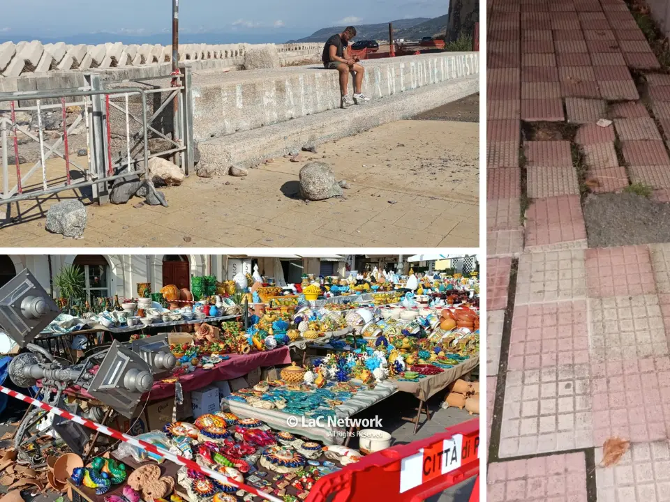 Quel lampione caduto dove due giorni prima c’erano centinaia di persone: a Pizzo altri pericoli sono in agguato