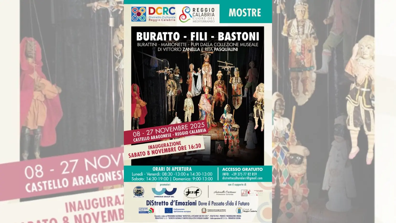 L’incanto dei burattini, delle marionette e dei pupi al Castello Aragonese di Reggio Calabria\n