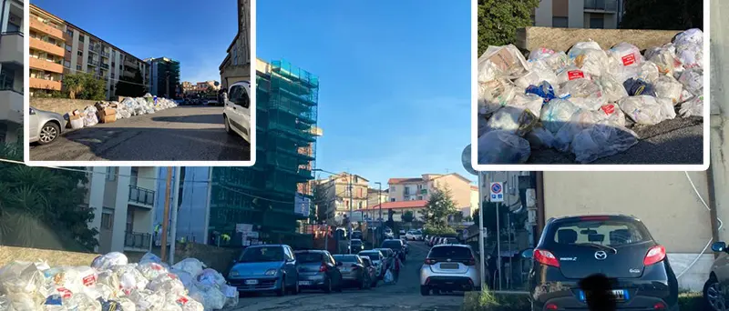 Differenziata, lo sconcio davanti al Mater Domini (ex Villa Bianca)