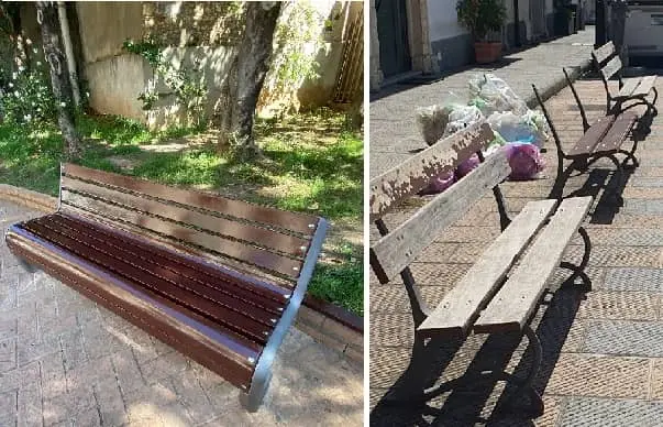 Panchine nuove su Corso Mazzini, altre da sostituire a Lido