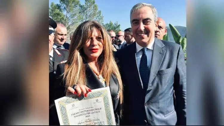 La dirigente Zaccone ha ricevuto il premio Nassirya per la Pace