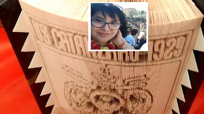 Realizza libro intagliato ad arte con lo stemma Us Catanzaro