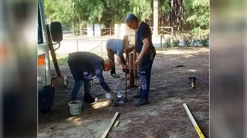 Giovino: iniziata la sostituzione delle staccionate in pineta