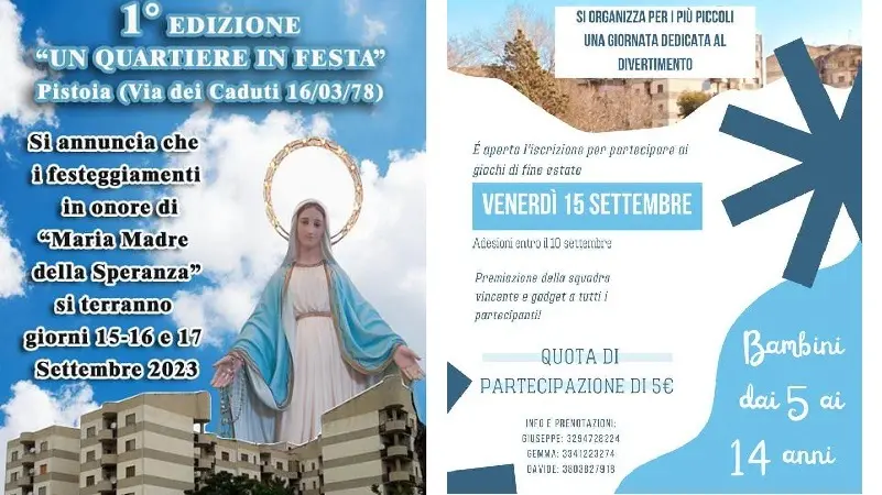 Maria Madre di Speranza, tre giorni di Festa nel quartiere Pistoia