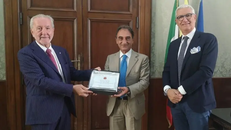 Presidente Lega Pro Ghirelli, ricevuto dal sindaco Abramo