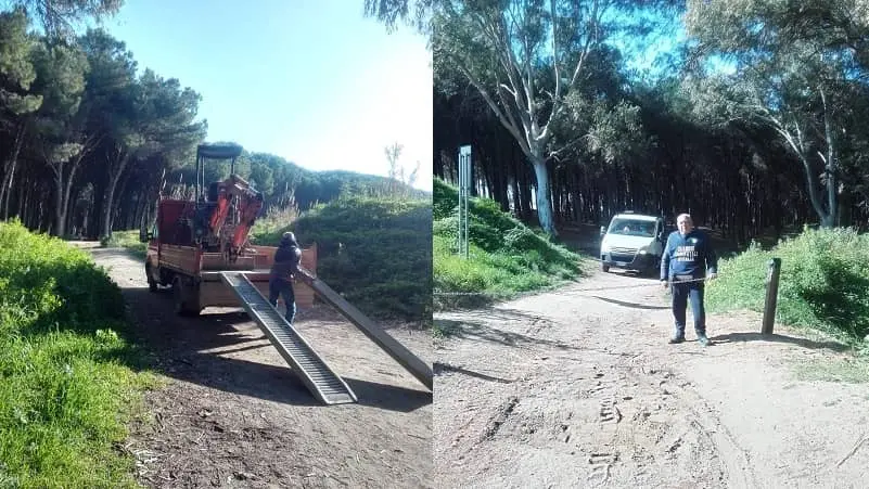Ripristinato impedimento passaggio auto alle Dune di Giovino