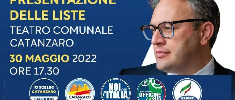 Lunedì 30 convention con le liste per Talerico Sindaco