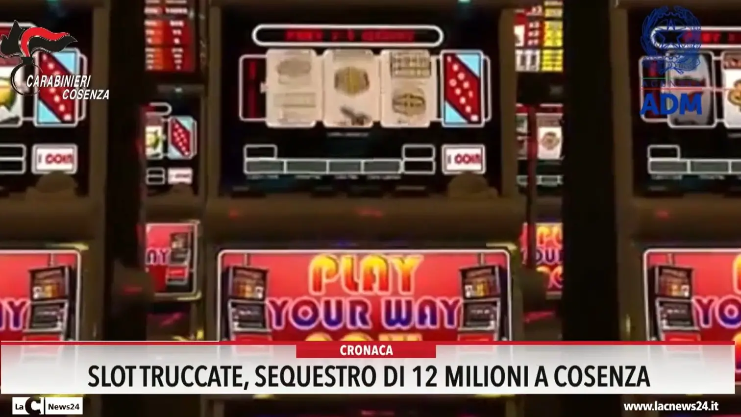 Slot truccate, sequestro di 12 milioni a Cosenza