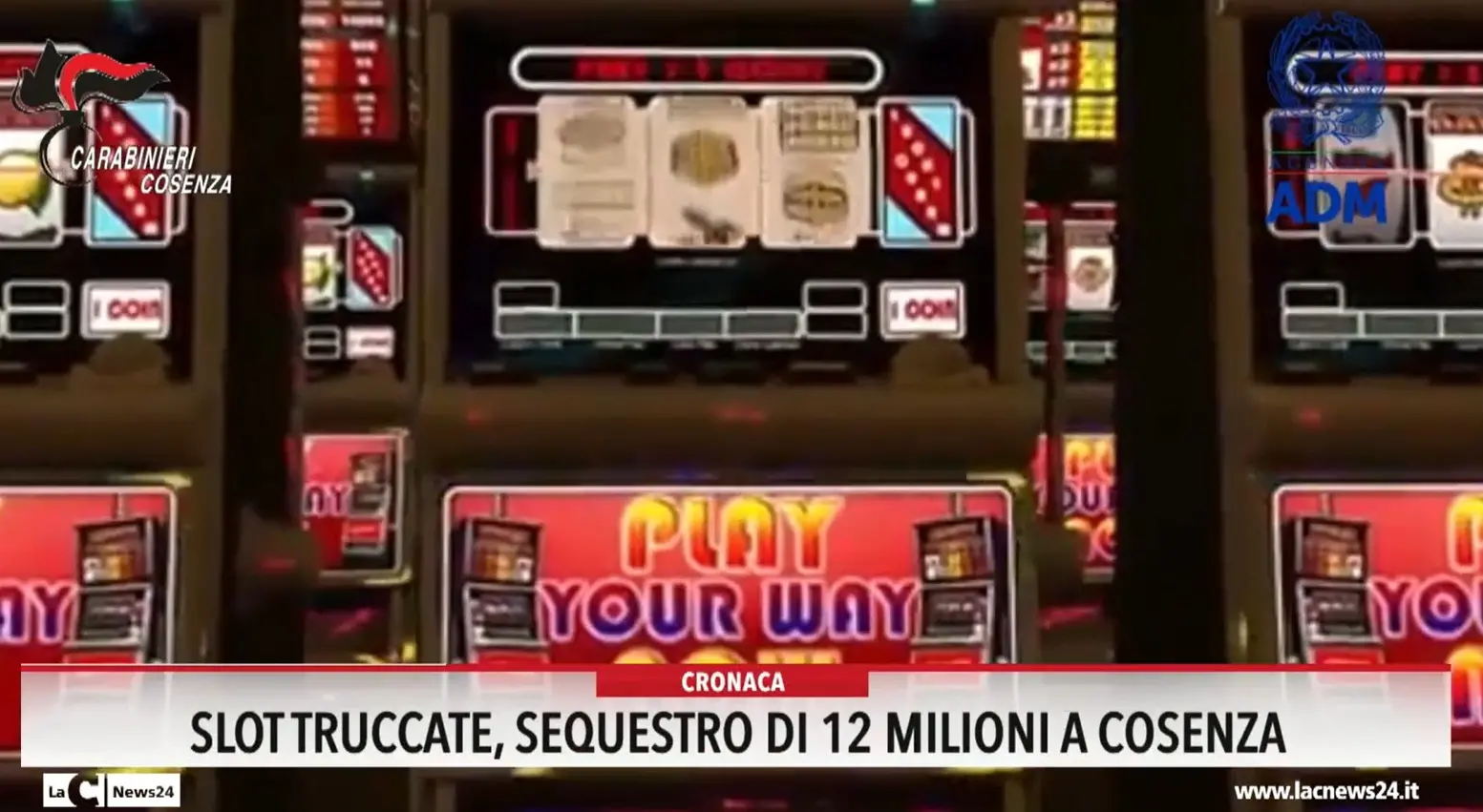 Slot truccate, sequestro di 12 milioni a Cosenza